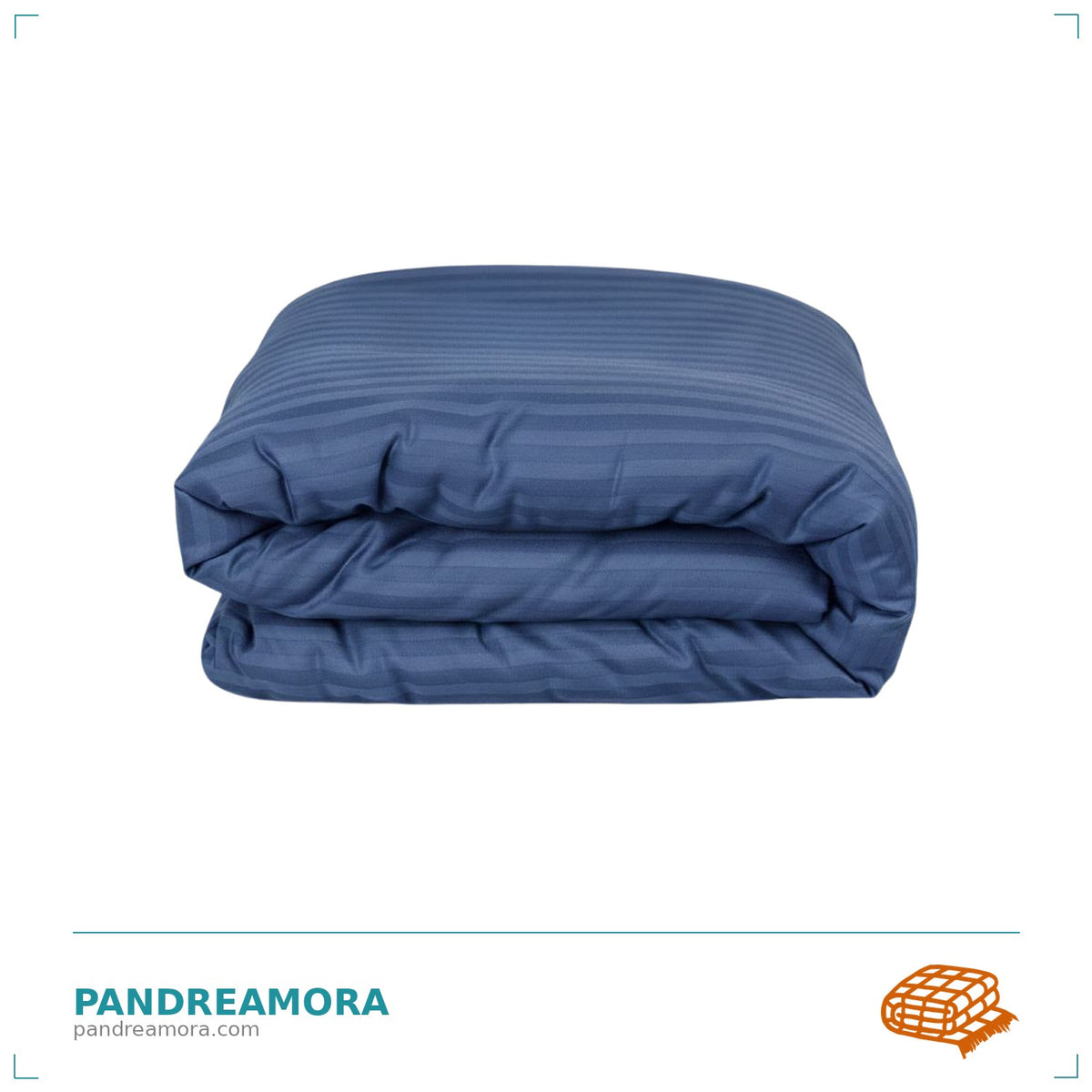 Kołdra obciążeniowa Pandreamora Family Premium i Comfort Premium w niebieskiej satynowej poszewce – widok złożony