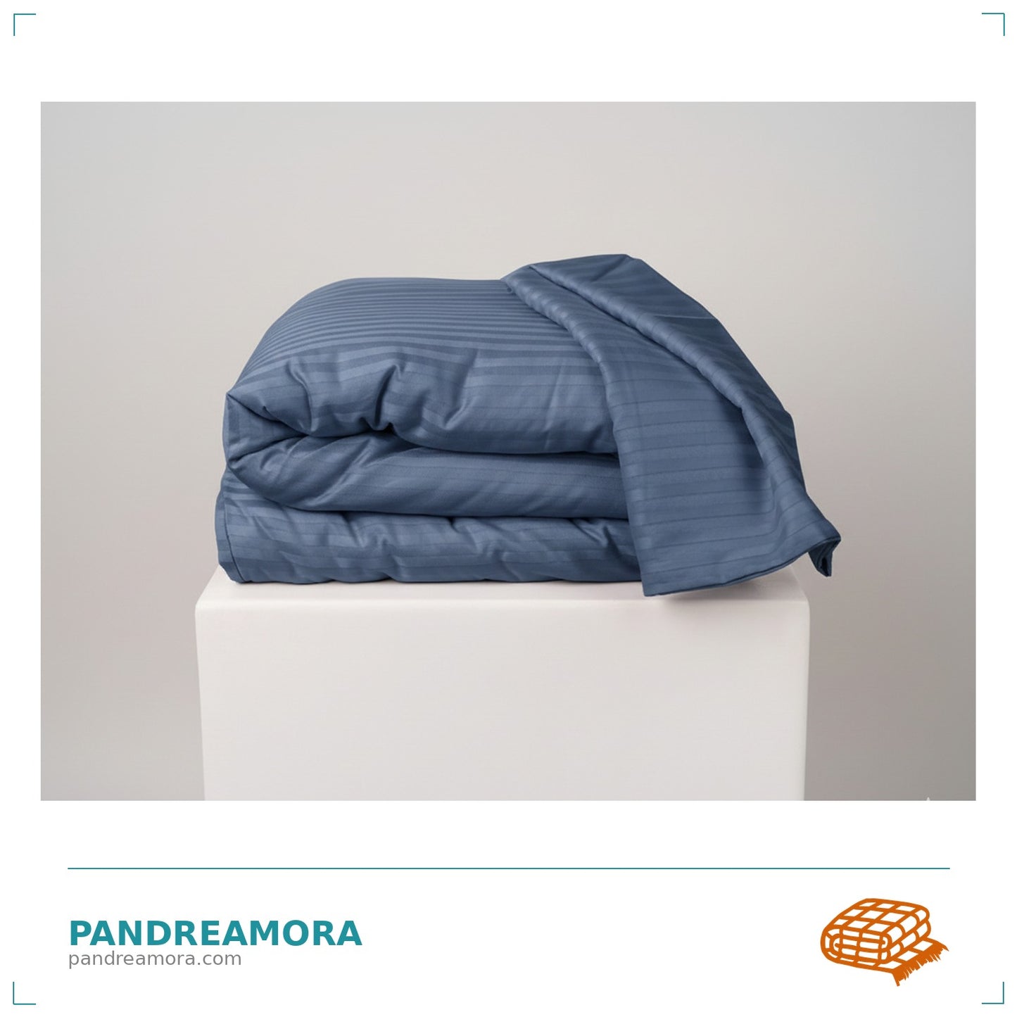 Niebieska satynowa kołdra obciążeniowa Pandreamora Family Premium i Comfort Premium – prezentacja produktu