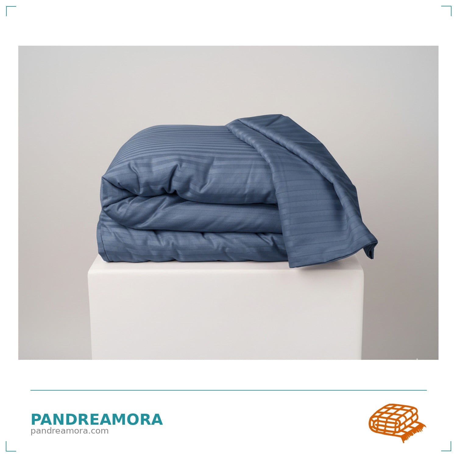 Niebieska satynowa kołdra obciążeniowa Pandreamora Family Premium i Comfort Premium – prezentacja produktu