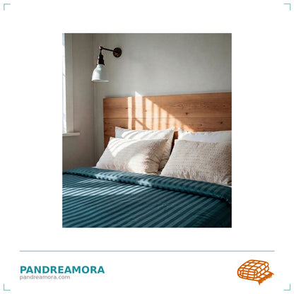 Satynowa kołdra Pandreamora Family Premium i Comfort Premium w butelkowej zieleni w nowoczesnej sypialni 