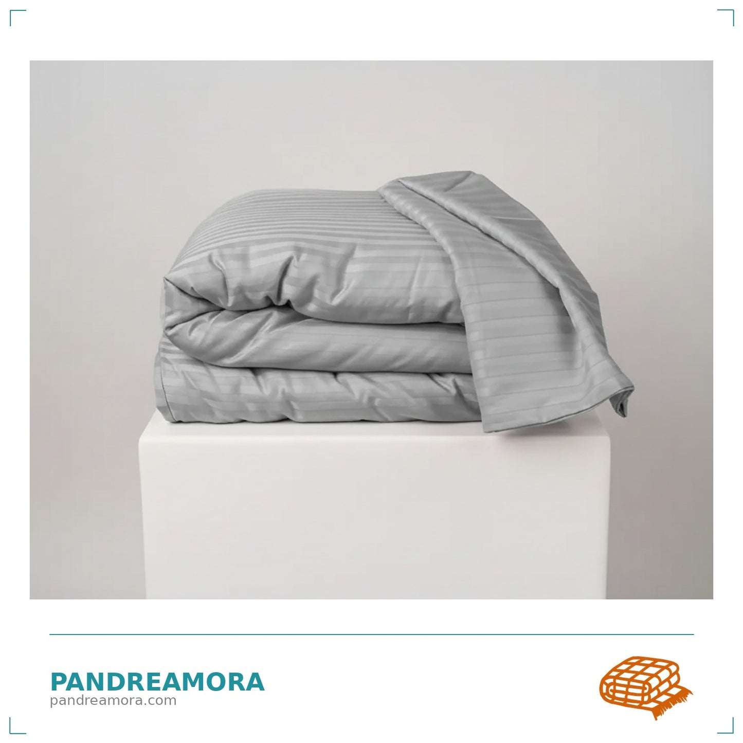 Szara satynowa kołdra obciążeniowa Pandreamora Family Premium i Comfort premium – prezentacja produktu