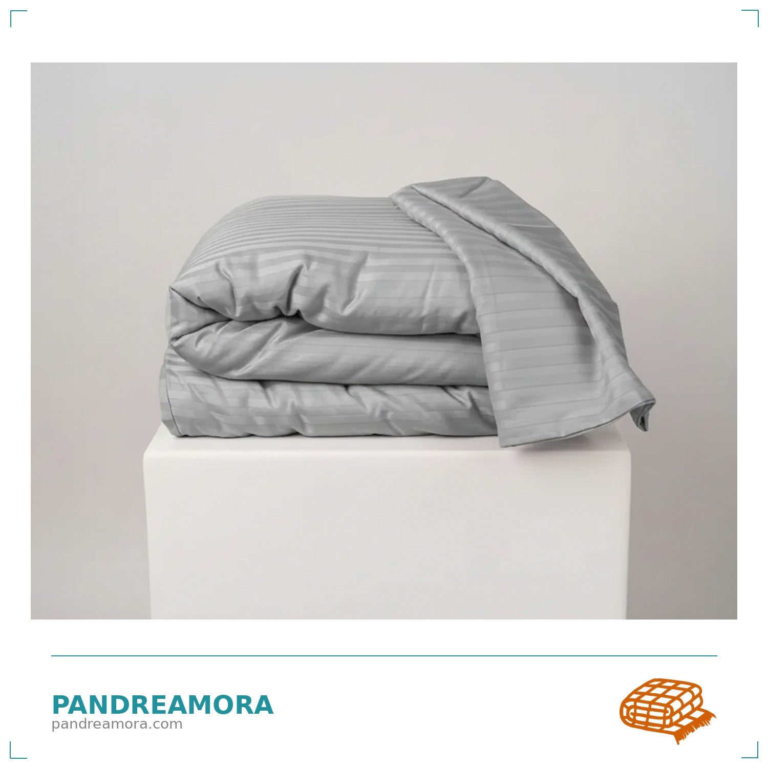 Szara satynowa kołdra obciążeniowa Pandreamora Family Premium i Comfort premium – prezentacja produktu